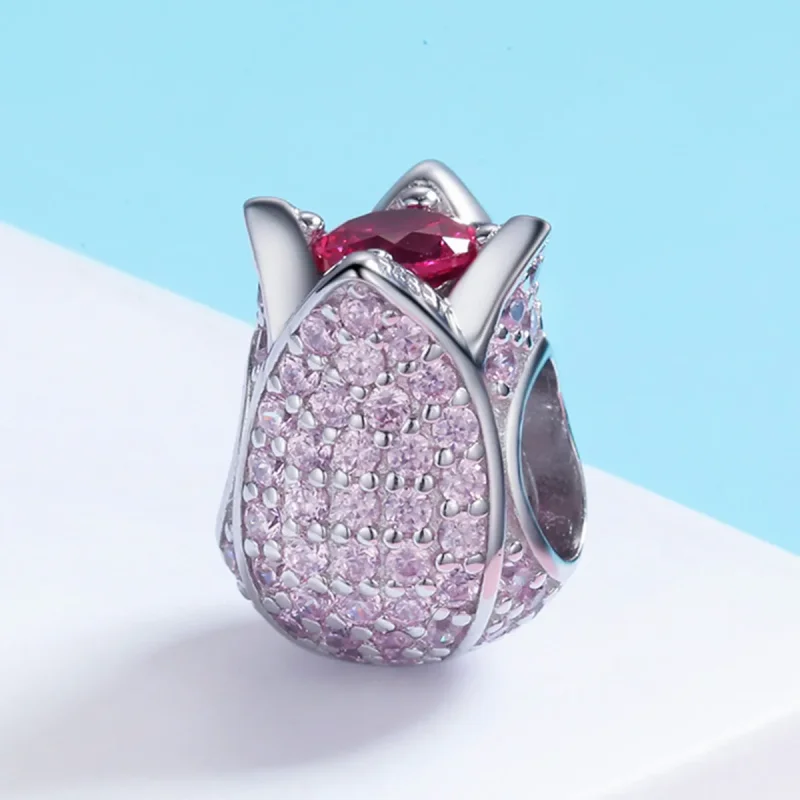 (bilde for) Pandora Style Silver Tulip Charm - SCC569 - Vis 4