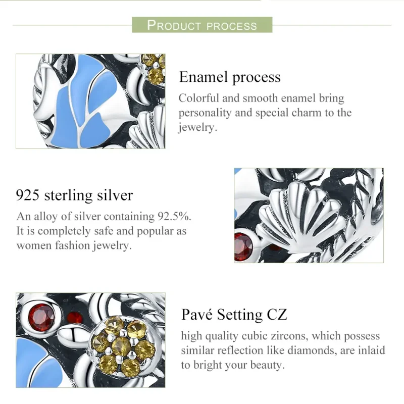 (bilde for) Pandora Style Silver Underwater World Charm - SCC683 - Vis 7