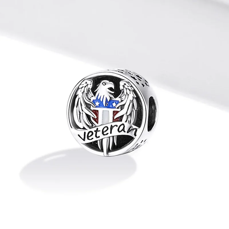 (bilde for) Pandora Style Silver Veteran Charm - SCC1885 - Vis 2