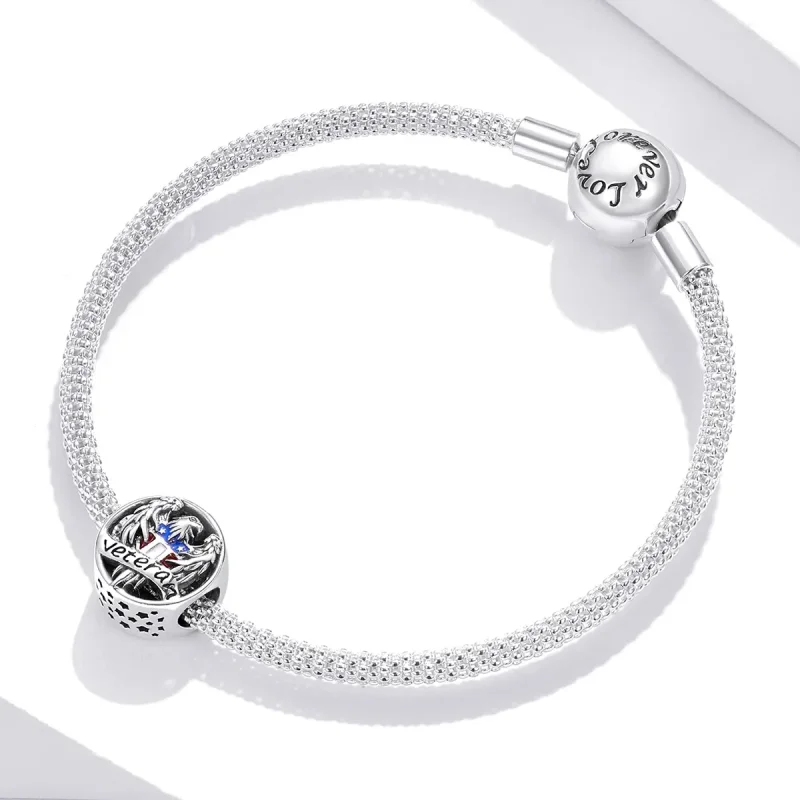 (bilde for) Pandora Style Silver Veteran Charm - SCC1885 - Vis 3