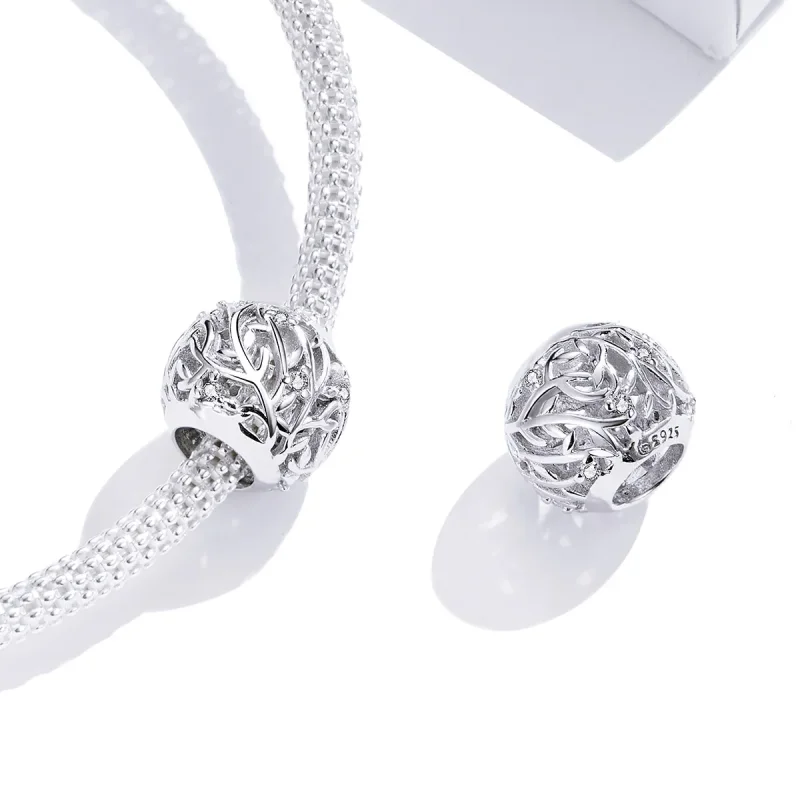(bilde for) Pandora Style Silver Vine Charm - BSC256 - Vis 4