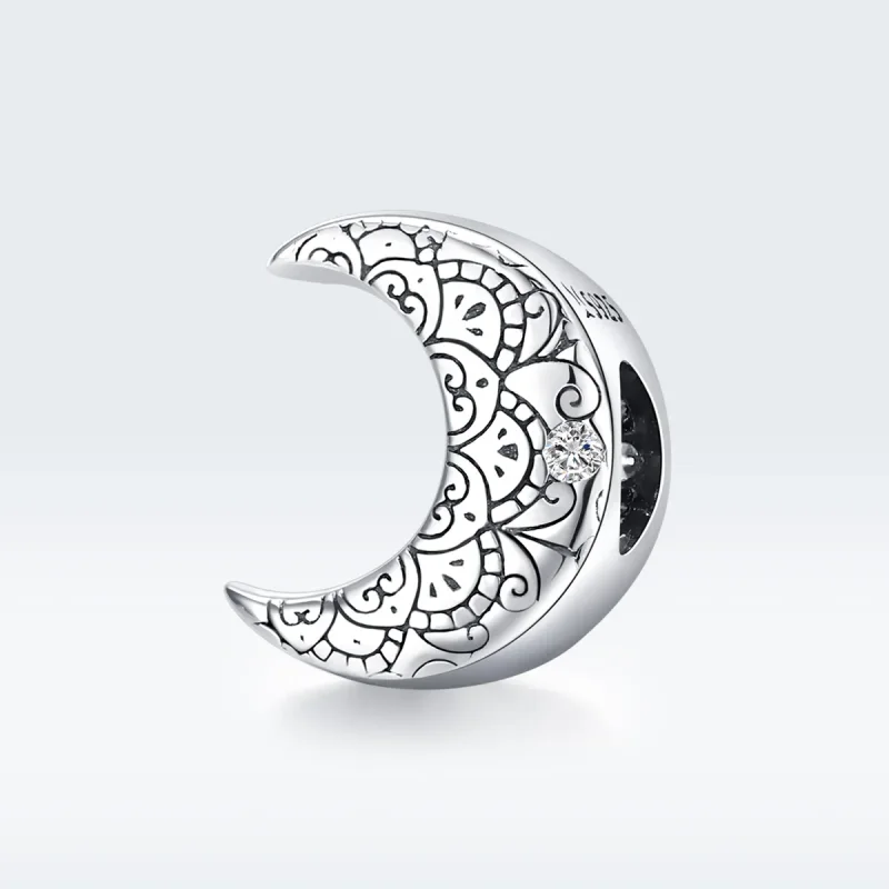 (bilde for) Pandora Style Silver Vine & Moon Charm - SCC1604 - Vis 5