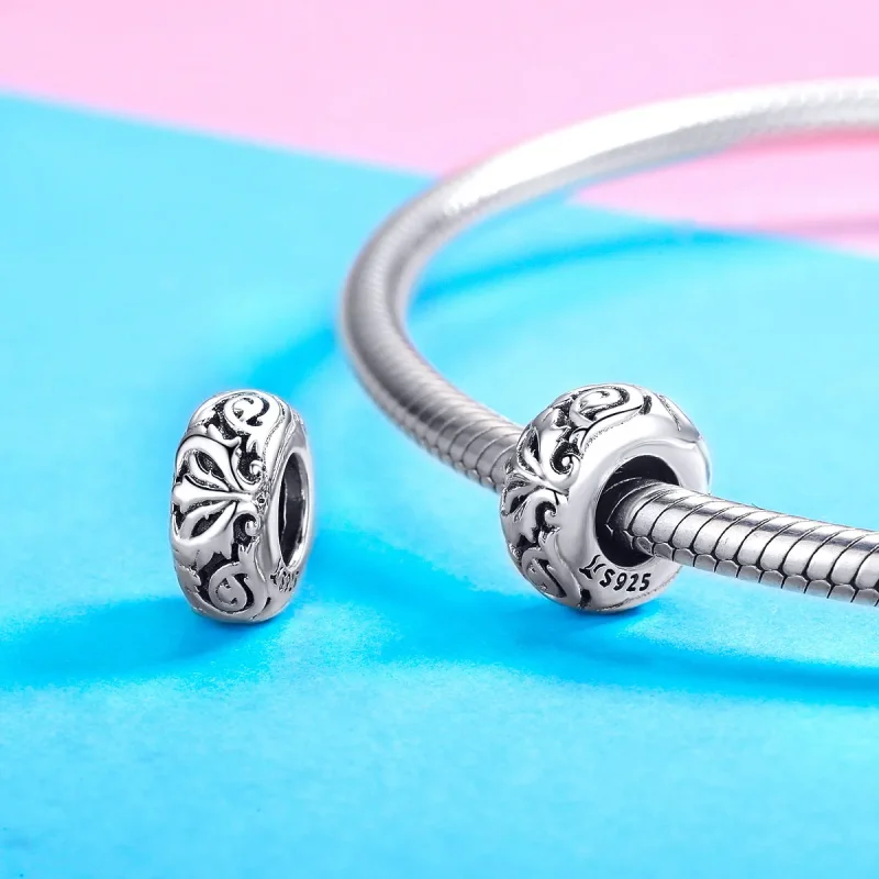 (bilde for) Pandora Style Silver Vintage Flower Spacer - SCC1139 - Vis 3