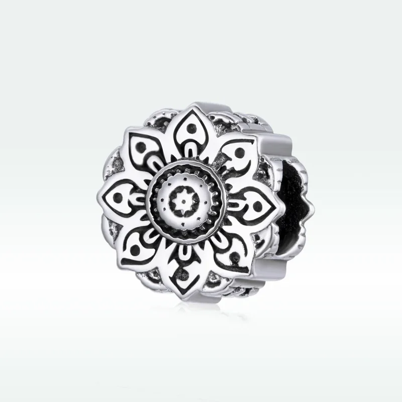 (bilde for) Pandora Style Silver Vintage Lotus Charm - SCC1823 - Vis 5