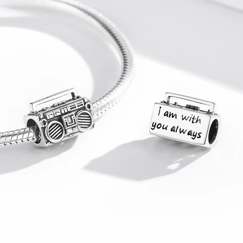 (bilde for) Pandora Style Silver Vintage Radio Charm - SCC1873 - Vis 4
