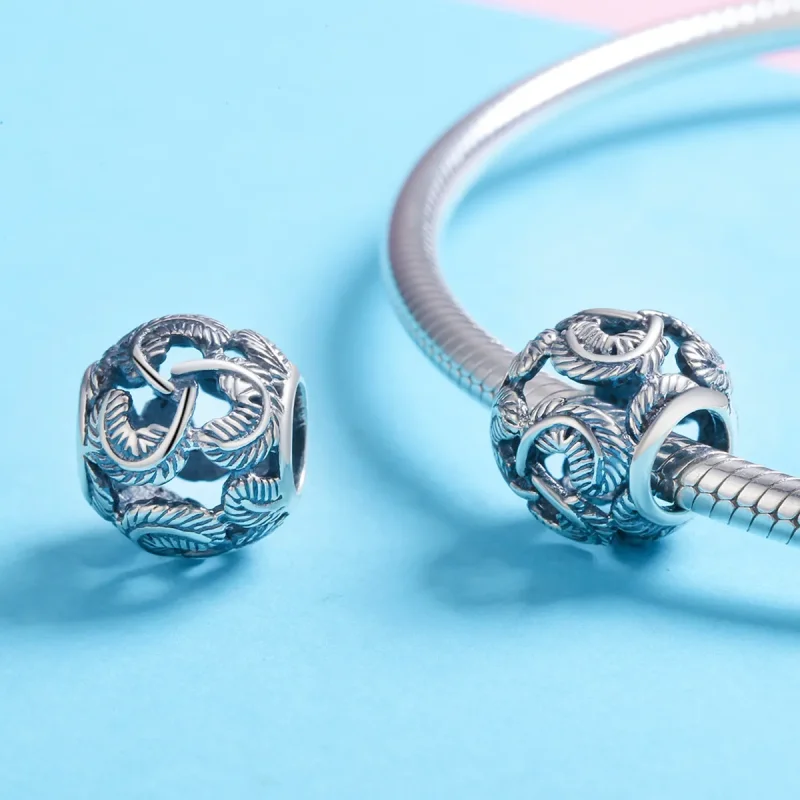 (bilde for) Pandora Style Silver Vintage Wings Charm - SCC810 - Vis 3