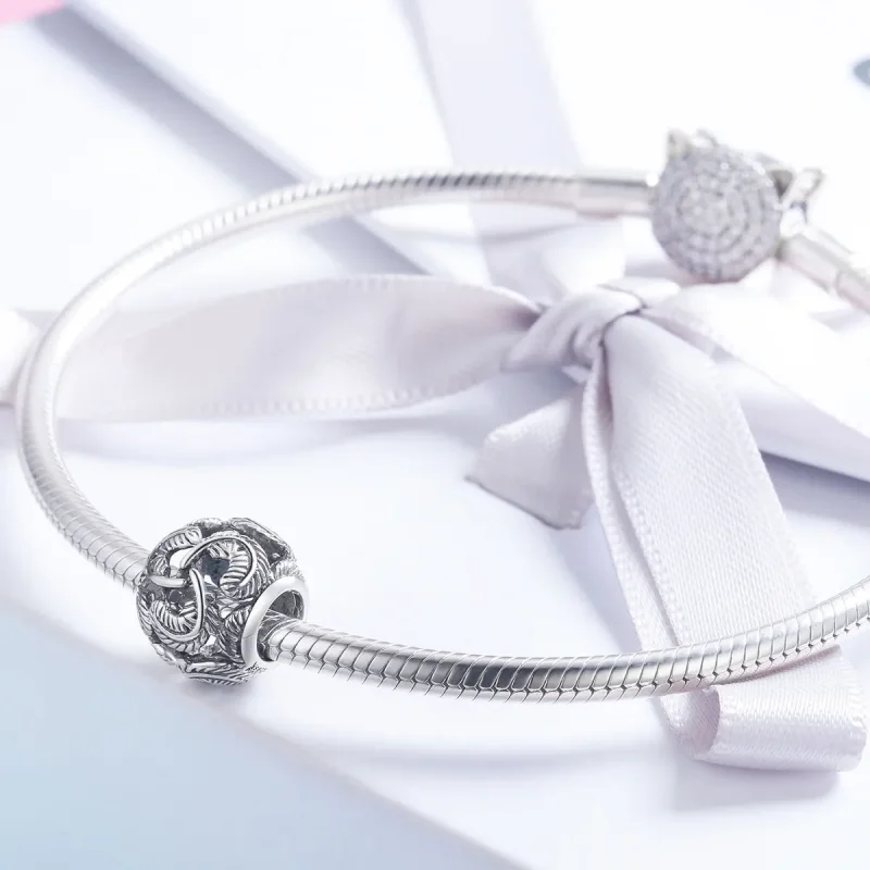 (bilde for) Pandora Style Silver Vintage Wings Charm - SCC810 - Vis 4