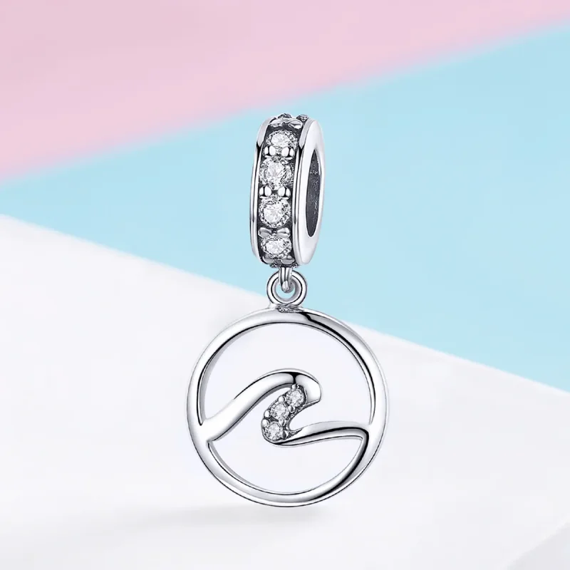 (bilde for) Pandora Style Silver Waves Dangle - SCC1031 - Vis 2