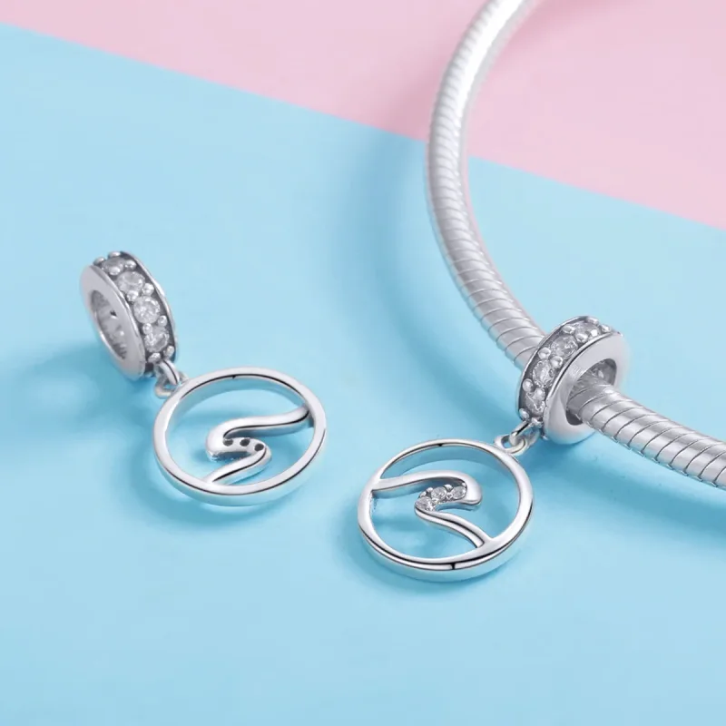 (bilde for) Pandora Style Silver Waves Dangle - SCC1031 - Vis 4