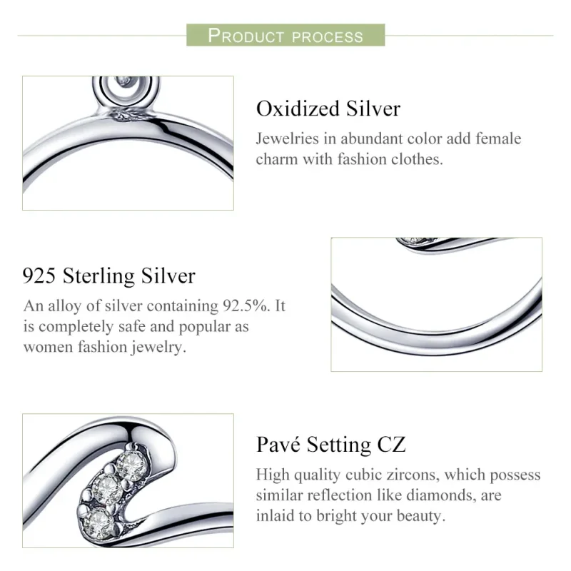 (bilde for) Pandora Style Silver Waves Dangle - SCC1031 - Vis 6
