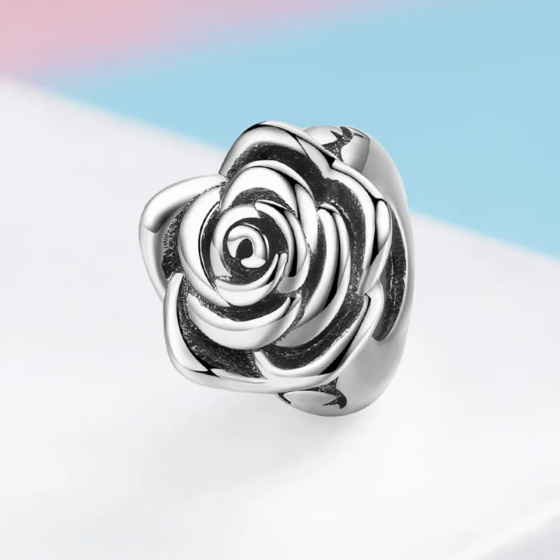 (bilde for) Pandora Style Silver White Rose Charm - SCC1101 - Vis 2
