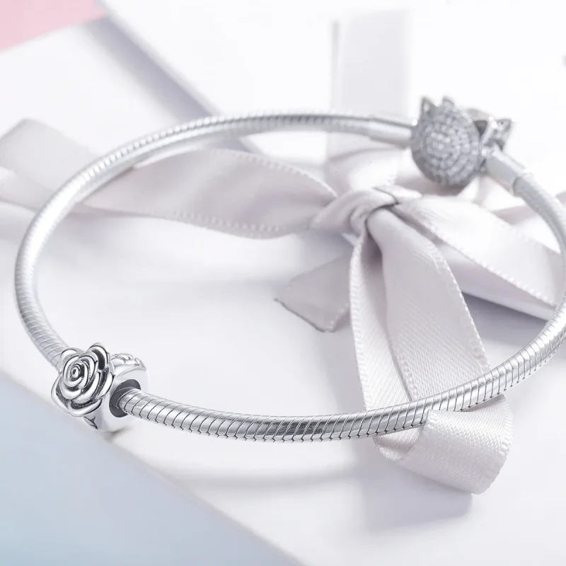 (bilde for) Pandora Style Silver White Rose Charm - SCC1101 - Vis 3