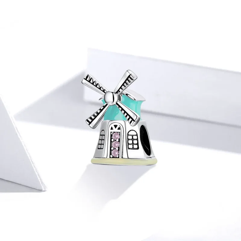 (bilde for) Pandora Style Silver Windmill Charm - SCC1739 - Vis 2