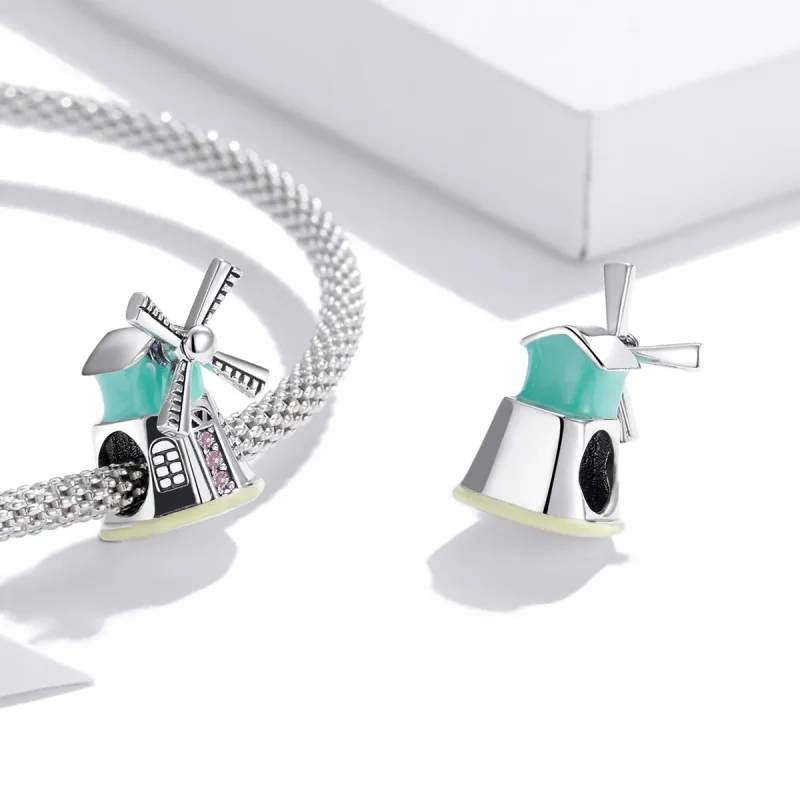 (bilde for) Pandora Style Silver Windmill Charm - SCC1739 - Vis 4