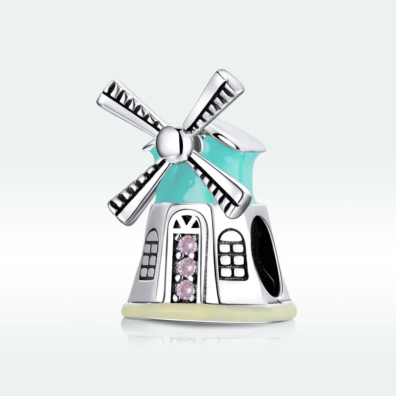 (bilde for) Pandora Style Silver Windmill Charm - SCC1739 - Vis 5