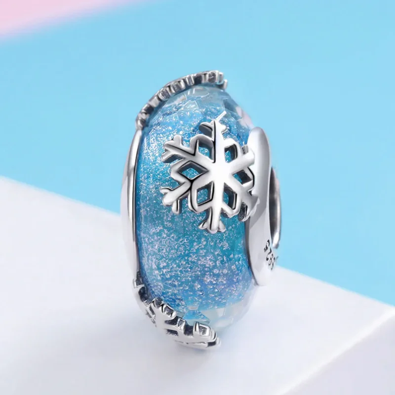 (bilde for) Pandora Style Silver Winter Frozen Snowflakes Charm - SCC862 - Vis 2
