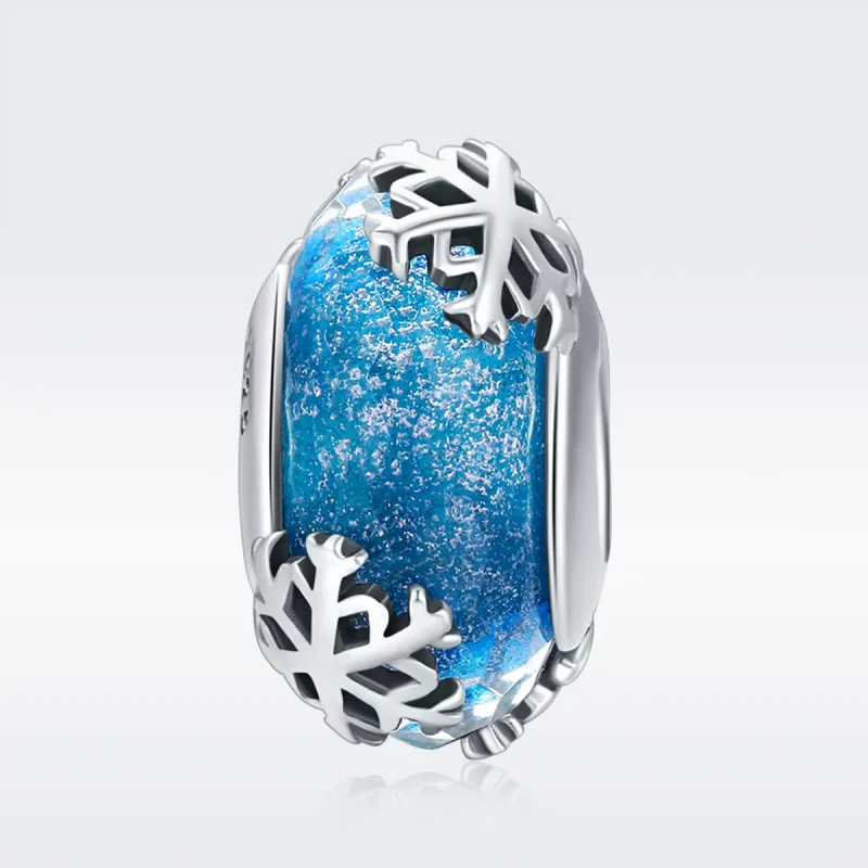 (bilde for) Pandora Style Silver Winter Frozen Snowflakes Charm - SCC862 - Vis 3