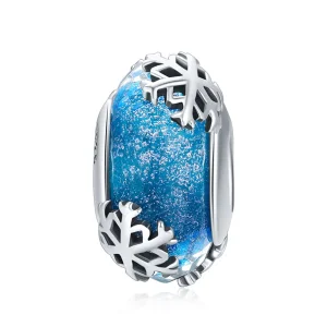 (bilde for) Pandora Style Silver Winter Frozen Snowflakes Charm - SCC862