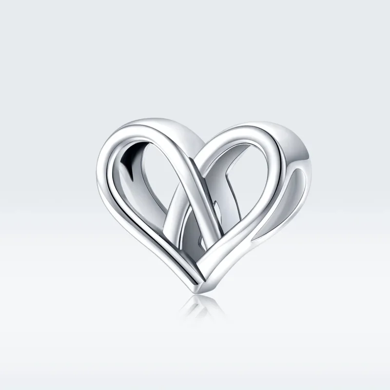 (bilde for) Pandora Style Silver You And Me Heart to Heart Charm - SCC1552 - Vis 5