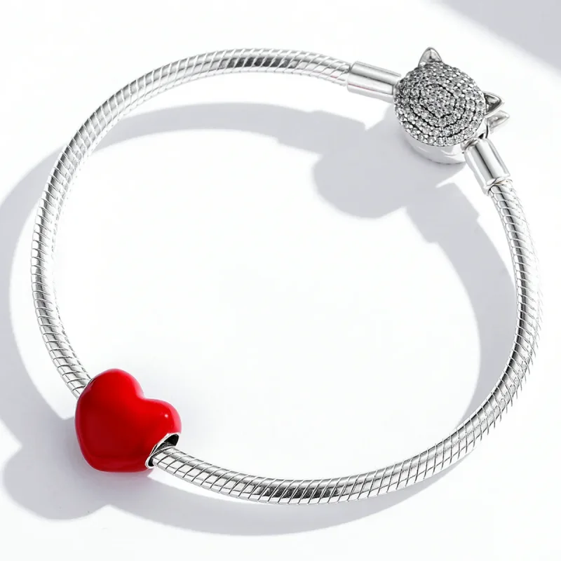 (bilde for) Pandora Style Simple Love Charm - SCC1986-RD - Vis 3