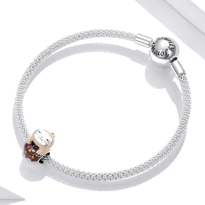 (bilde for) Pandora Style Sloth Donut Charm - SCC1881 - Vis 3