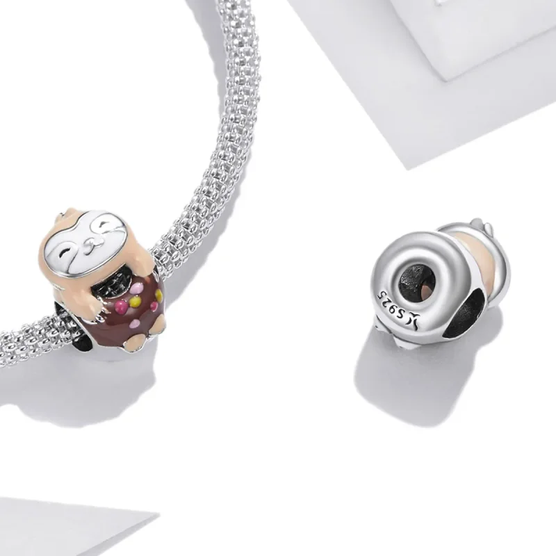 (bilde for) Pandora Style Sloth Donut Charm - SCC1881 - Vis 4