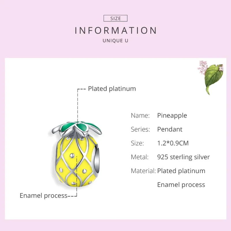 (bilde for) Pandora Style Sølv Ananas Charm - BSC128 - Vis 6