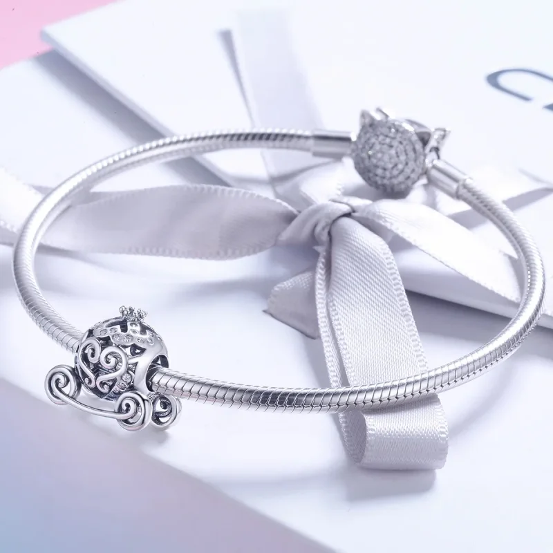 (bilde for) Pandora Style Sølv Askepotts Pumpkin Car Charm - SCC792 - Vis 4