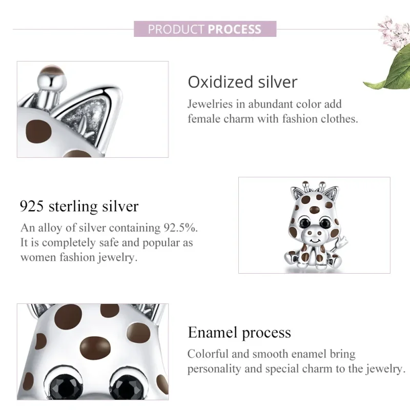 (bilde for) Pandora Style Sølv Baby Giraffe Charm - SCC1691 - Vis 8