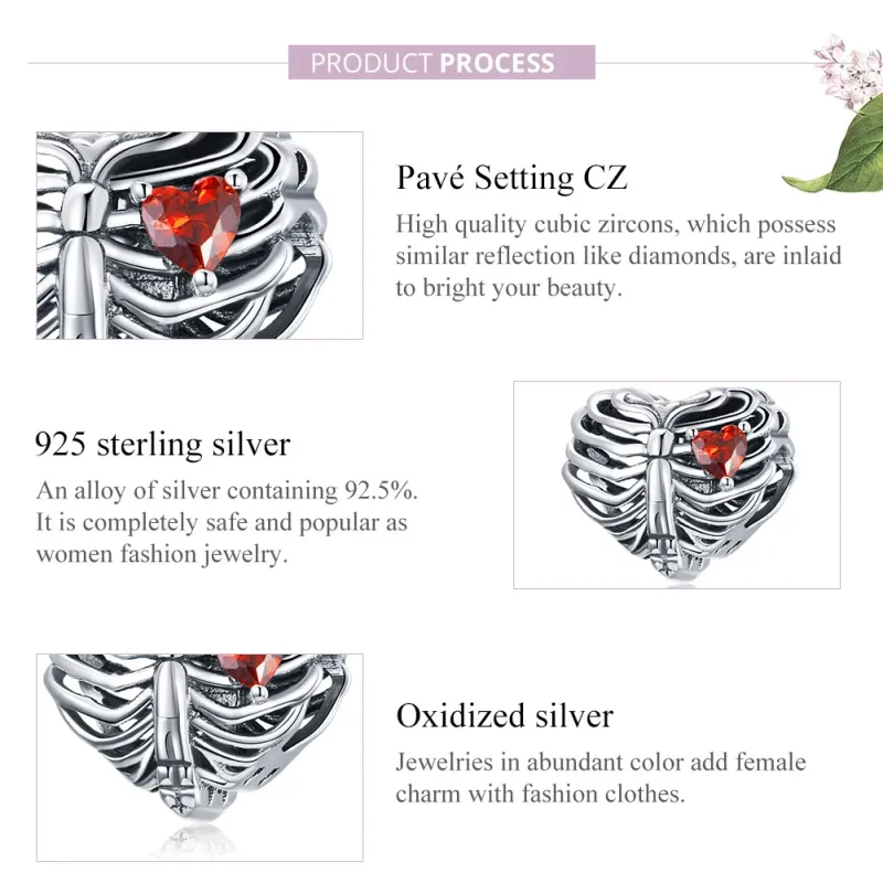(bilde for) Pandora Style Sølv Bankende Hjerte Charm - SCC1764 - Vis 8