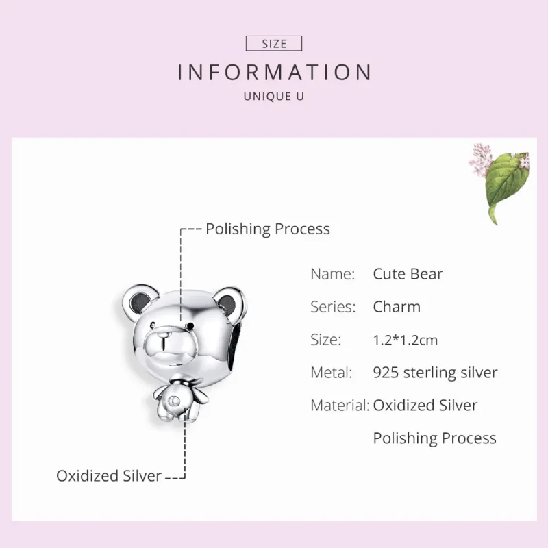 (bilde for) Pandora Style Sølv Brumm Charm - SCC1502 - Vis 7