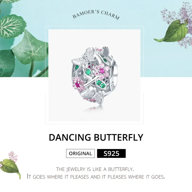 (bilde for) Pandora Style Sølv Dansende Sommerfugl Charm - BSC116 - Vis 6