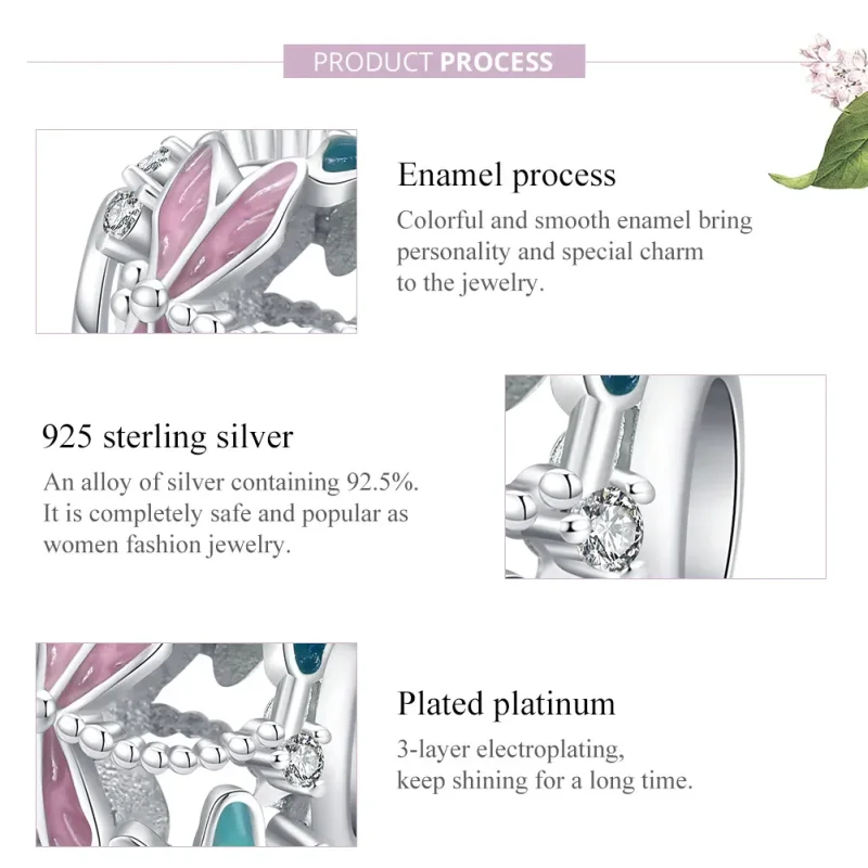 (bilde for) Pandora Style Sølv Dragonfly Charm - BSC198 - Vis 8