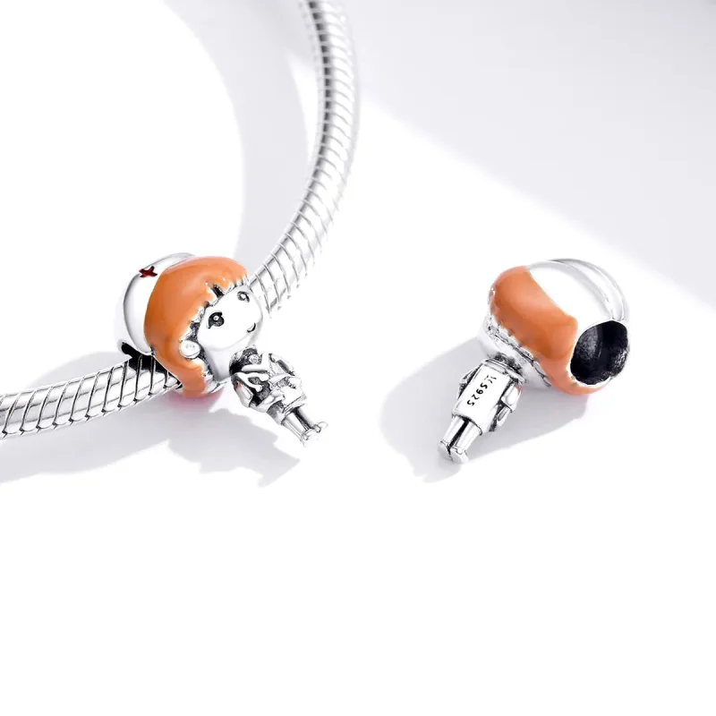 (bilde for) Pandora Style Sølv Engel I Hvit Nurse Rn Charm - SCC1548 - Vis 4