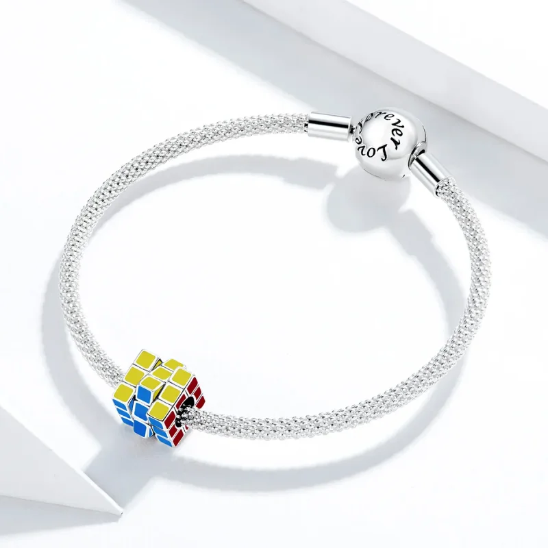 (bilde for) Pandora Style Sølv Fargerik Cube Charm - SCC1640 - Vis 3