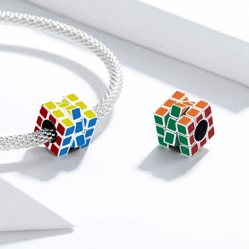 (bilde for) Pandora Style Sølv Fargerik Cube Charm - SCC1640 - Vis 4