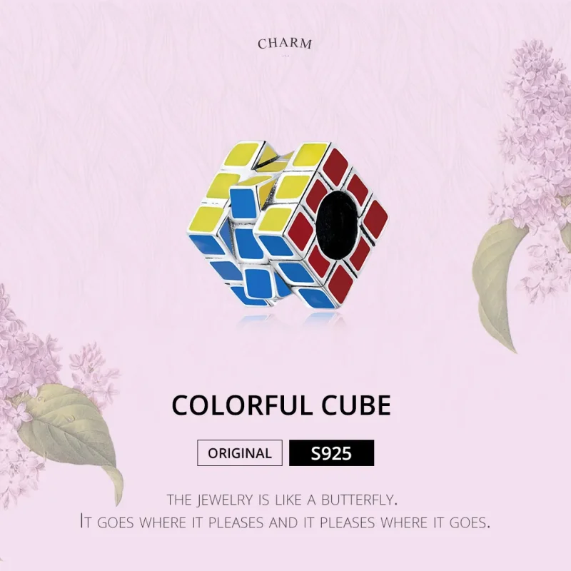 (bilde for) Pandora Style Sølv Fargerik Cube Charm - SCC1640 - Vis 6