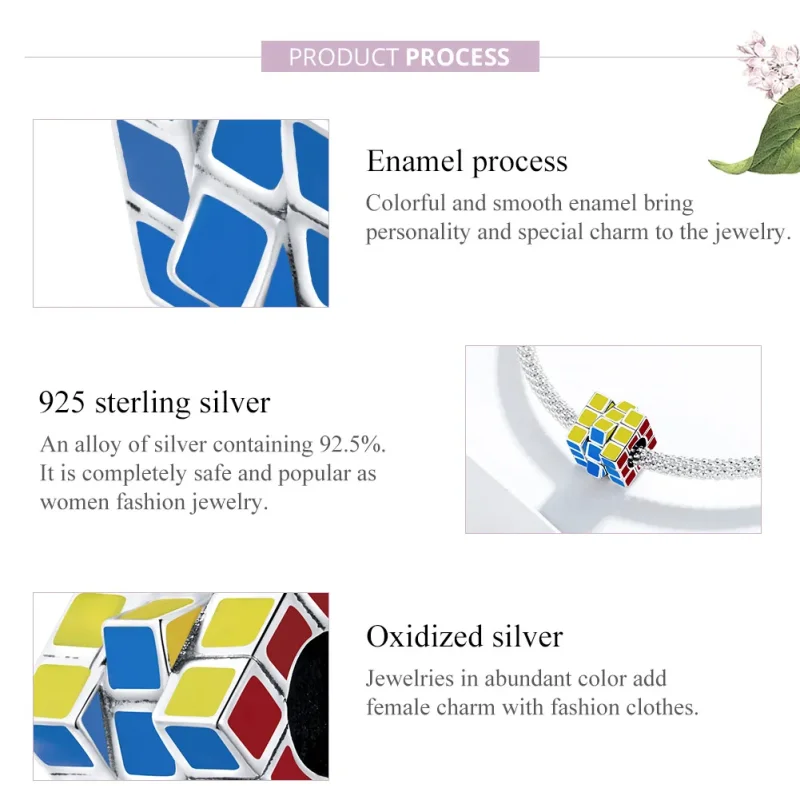 (bilde for) Pandora Style Sølv Fargerik Cube Charm - SCC1640 - Vis 8