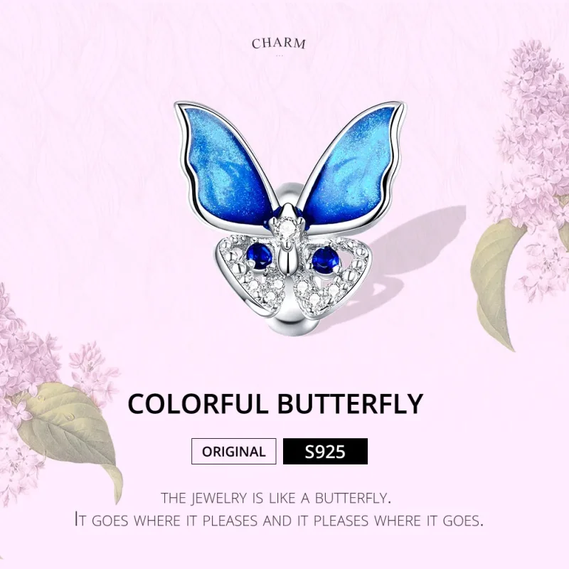 (bilde for) Pandora Style Sølv Fargerik Sommerfugl Charm - BSC405 - Vis 6