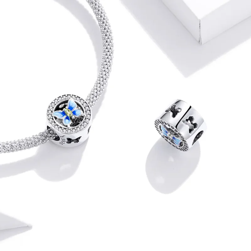 (bilde for) Pandora Style Sølv fargerik Sommerfugl Charm - SCC1682 - Vis 4