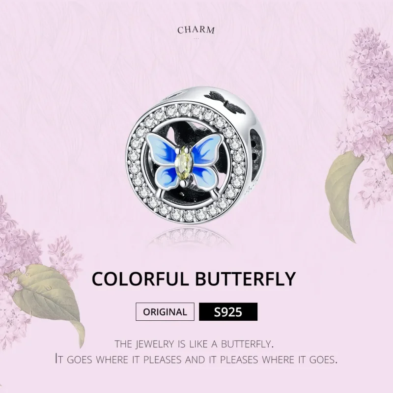 (bilde for) Pandora Style Sølv fargerik Sommerfugl Charm - SCC1682 - Vis 6