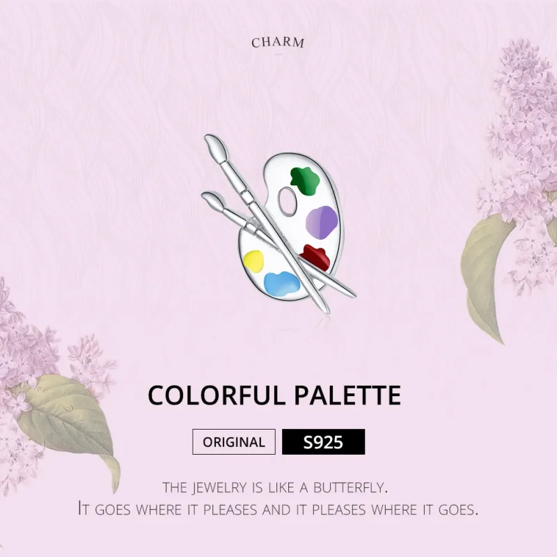 (bilde for) Pandora Style Sølv Fargerike Art Palette Charm - BSC359 - Vis 6