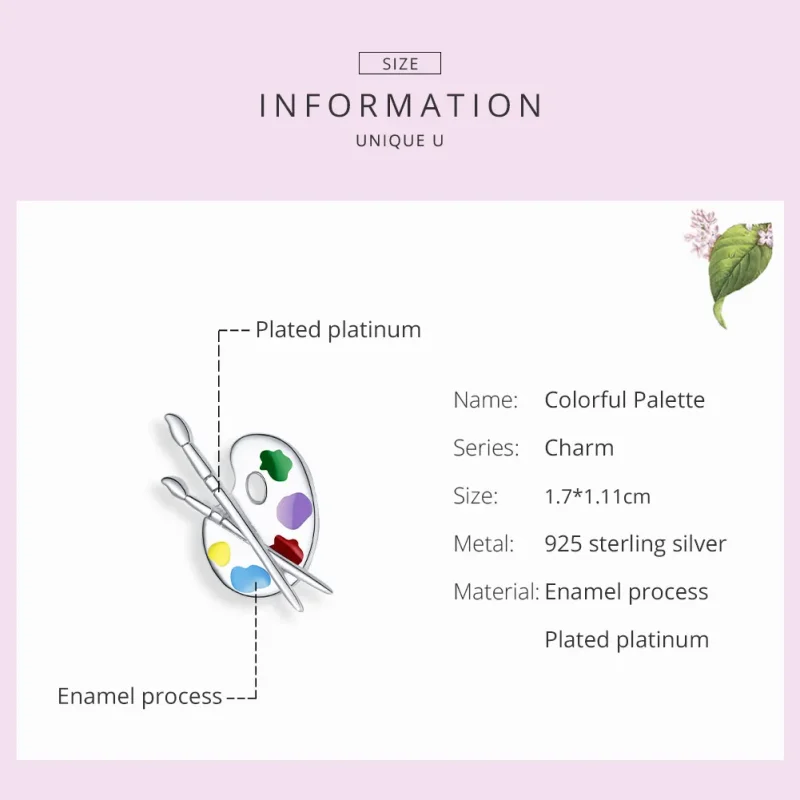 (bilde for) Pandora Style Sølv Fargerike Art Palette Charm - BSC359 - Vis 7
