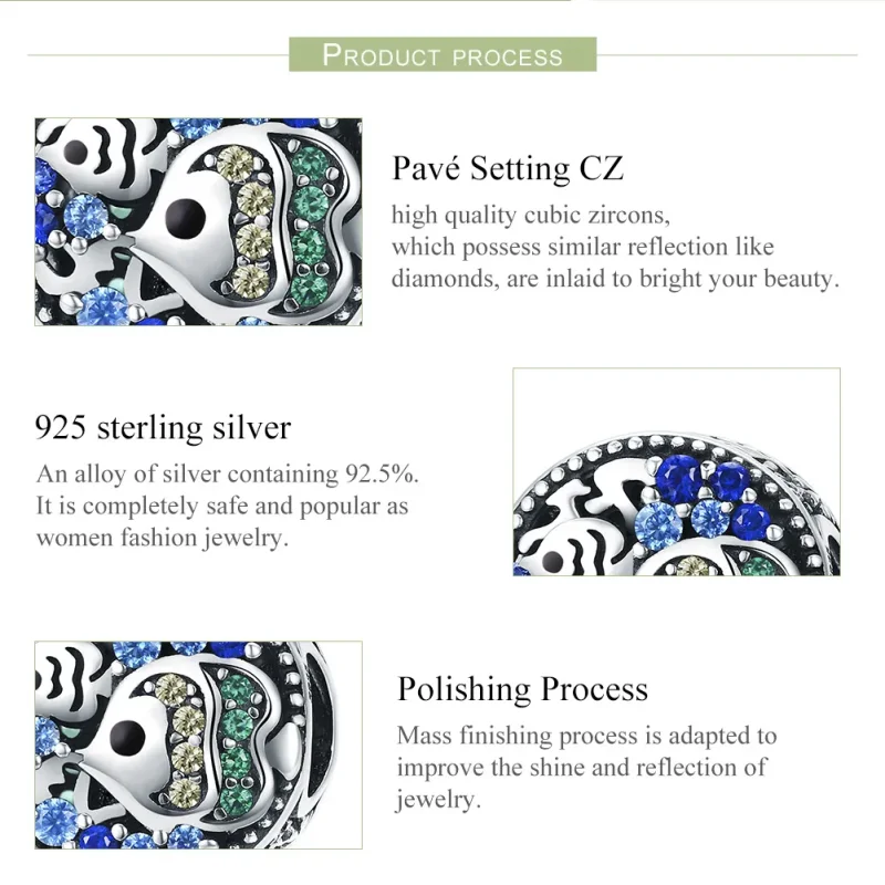 (bilde for) Pandora Style Sølv Fargerike Fish of The Underwater World Charm - SCC764 - Vis 7