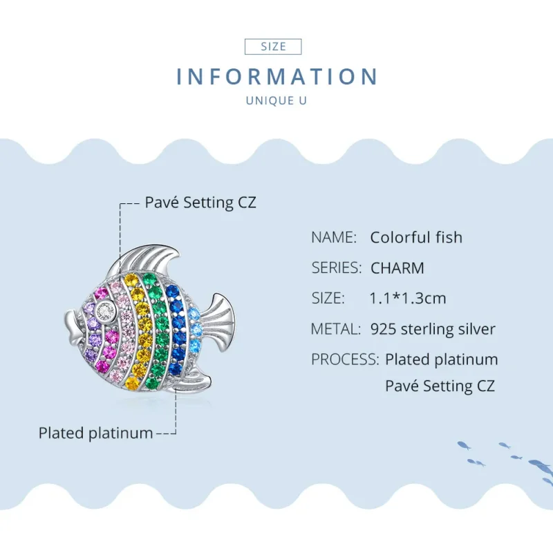 (bilde for) Pandora Style Sølv Fargerike Fisk Charm - SCC1803 - Vis 8