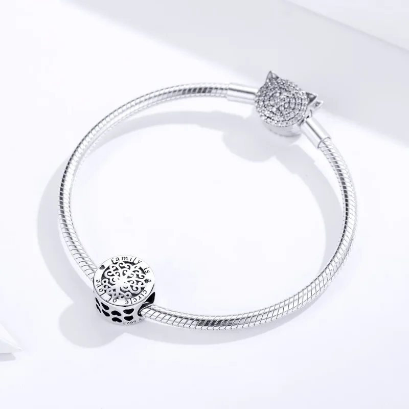 (bilde for) Pandora Style Sølv Glitrende Family Tree Charm - SCC1324 - Vis 3