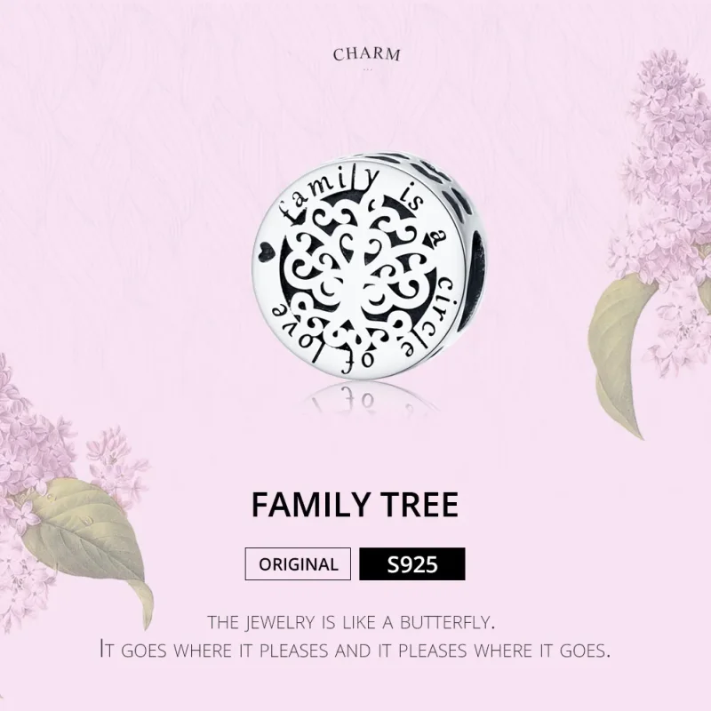(bilde for) Pandora Style Sølv Glitrende Family Tree Charm - SCC1324 - Vis 6