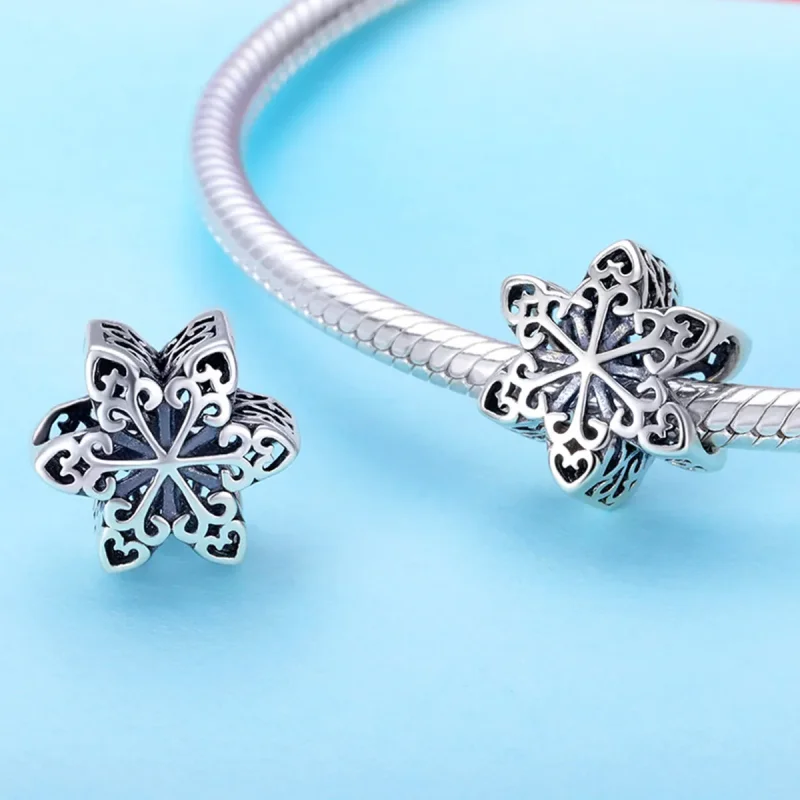 (bilde for) Pandora Style Sølv Glitrende Snowflake Charm - SCC719 - Vis 2