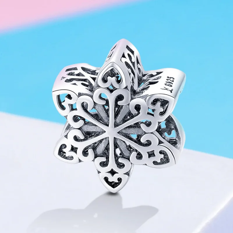 (bilde for) Pandora Style Sølv Glitrende Snowflake Charm - SCC719 - Vis 4