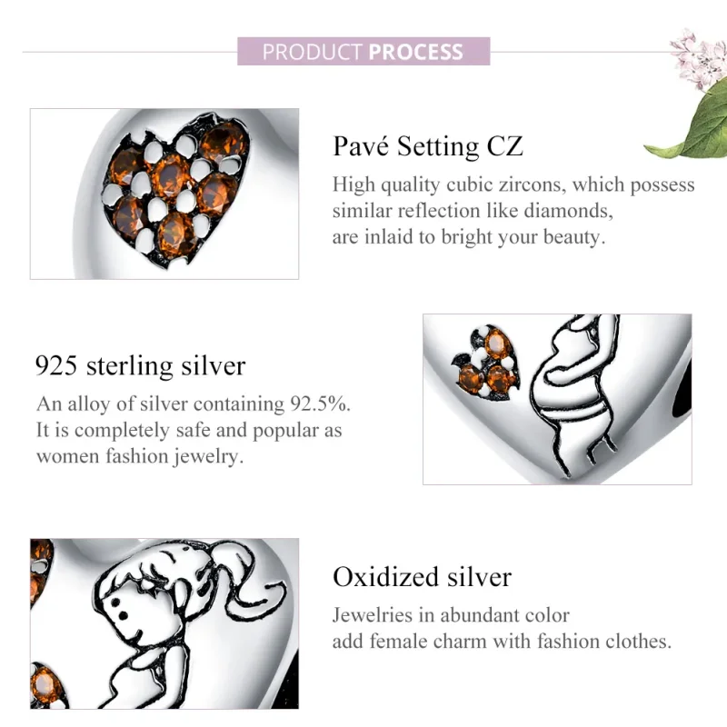 (bilde for) Pandora Style Sølv Gravid mor Charm - SCC1589 - Vis 8